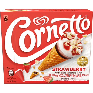 Ola IJs Cornetto Aardbei 6 stuks 6 x 90ml