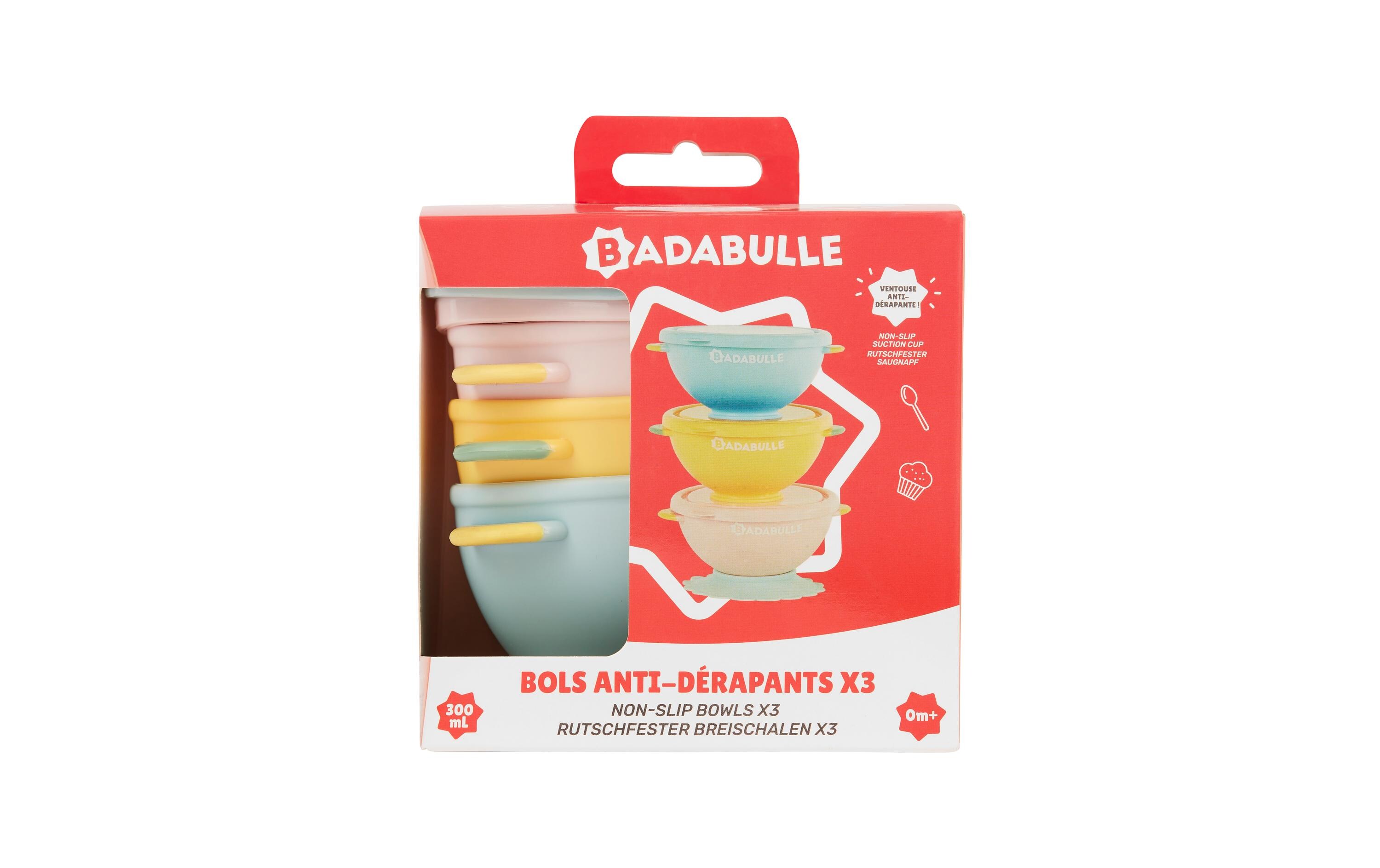 Kinderschüssel Saugnapf 3er-Set mit DeckelSet mit 3 Funcolors Bowls