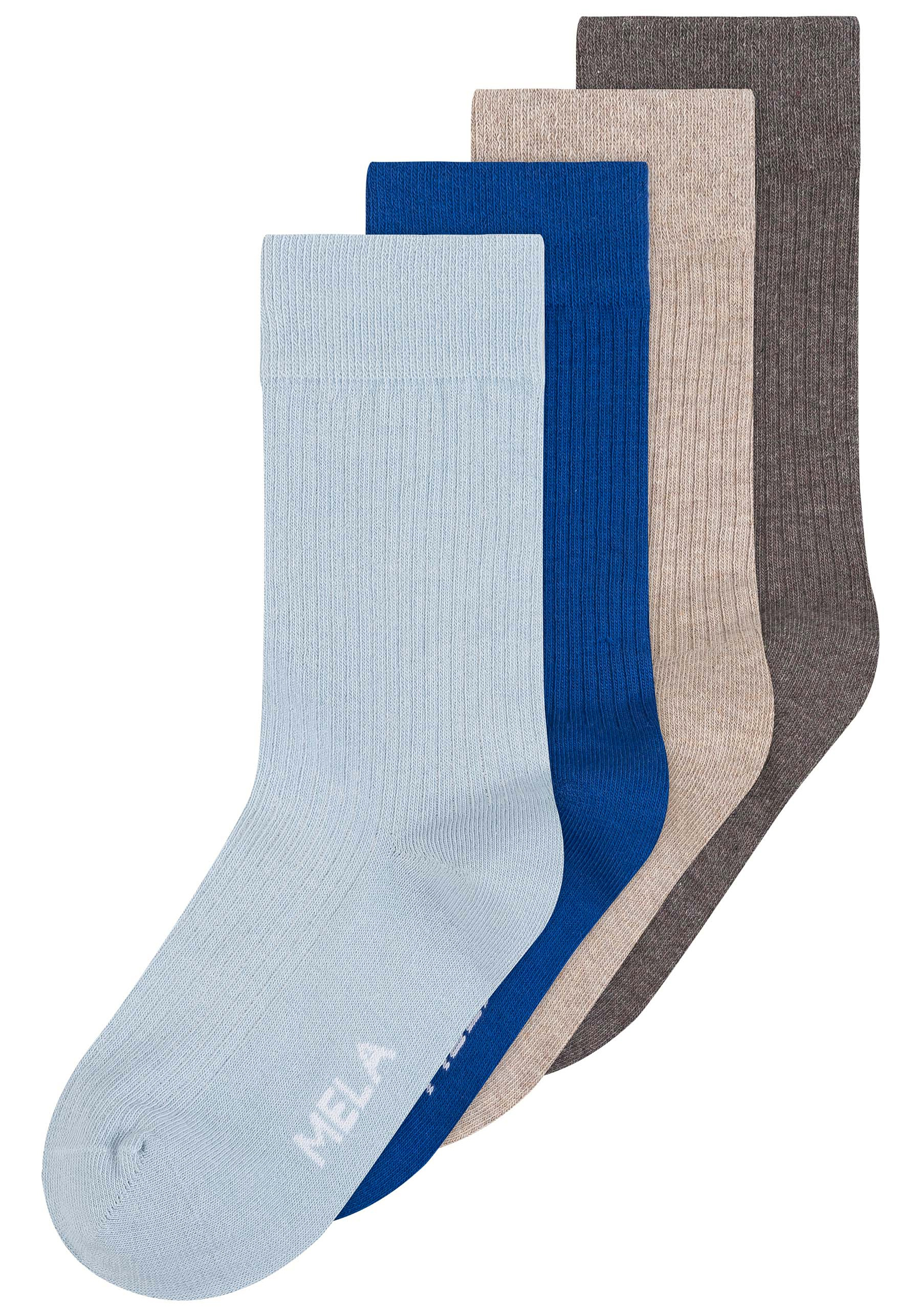 Mela 4er-Pack Socken Ribbed Mix Blue Earth