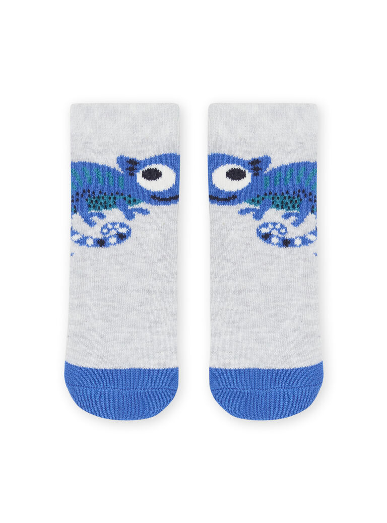 Chaussettes gris chiné à motif caméléon