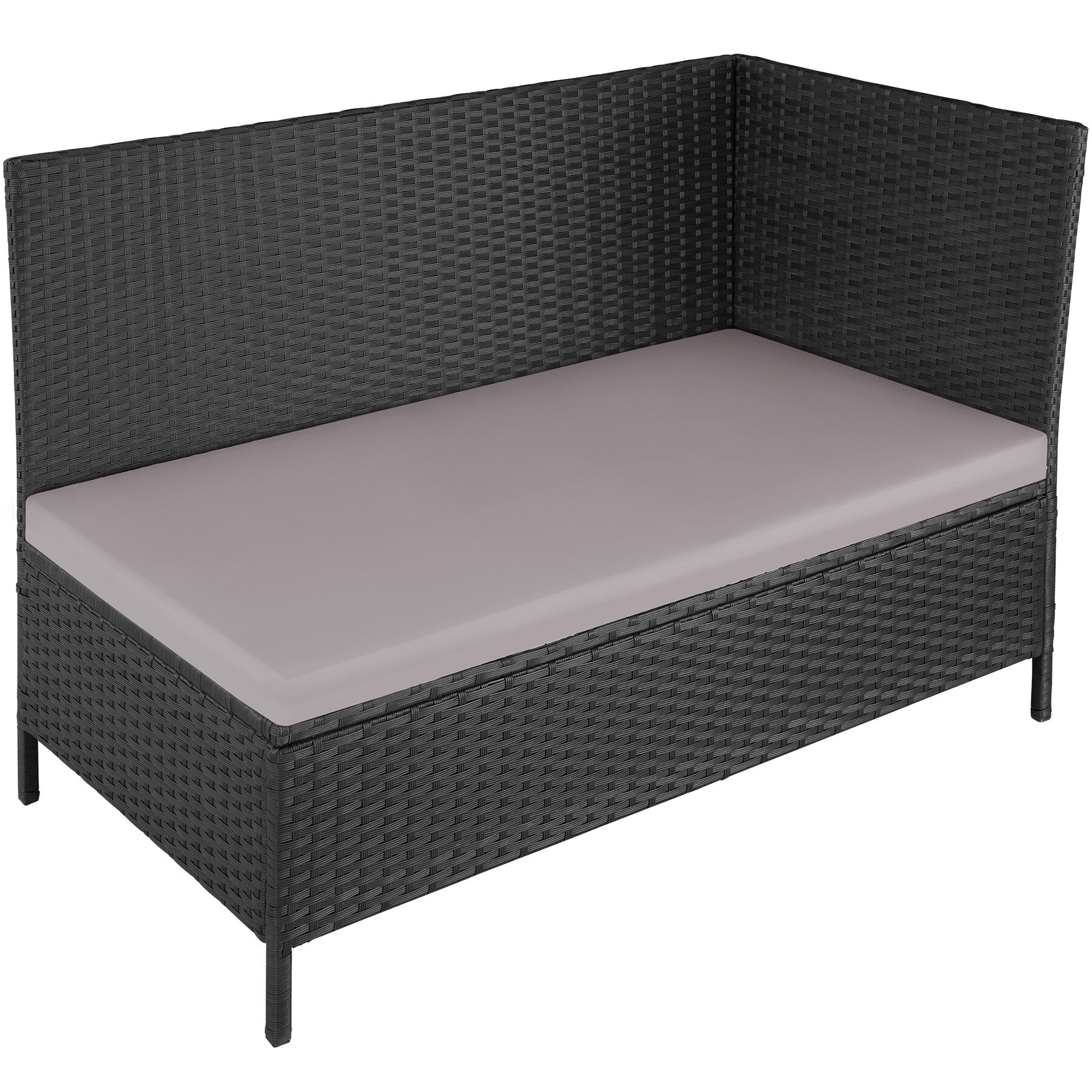 tectake® Rattan Lounge, für 6 bis 8 Personen, UV-beständig, mit Sicherheitsglasplatten