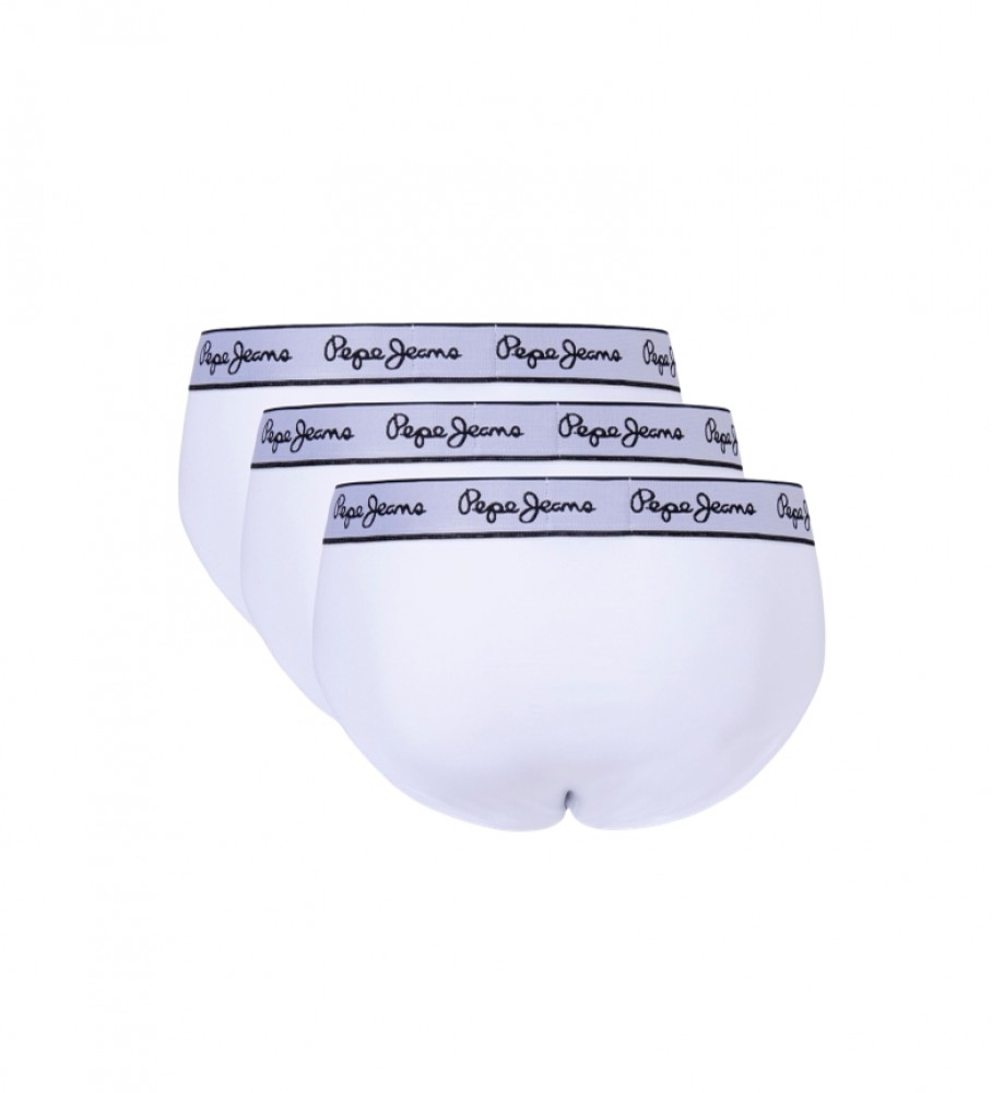 Cuecas Pepe Jeans Classic, pacote com 3 unidades, brancas.