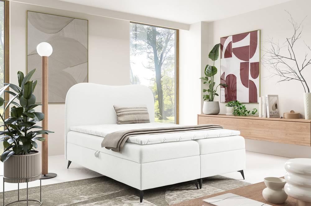NADUVI Collection Boxspring Adler bouclé met opbergruimte 160 x 200 cm