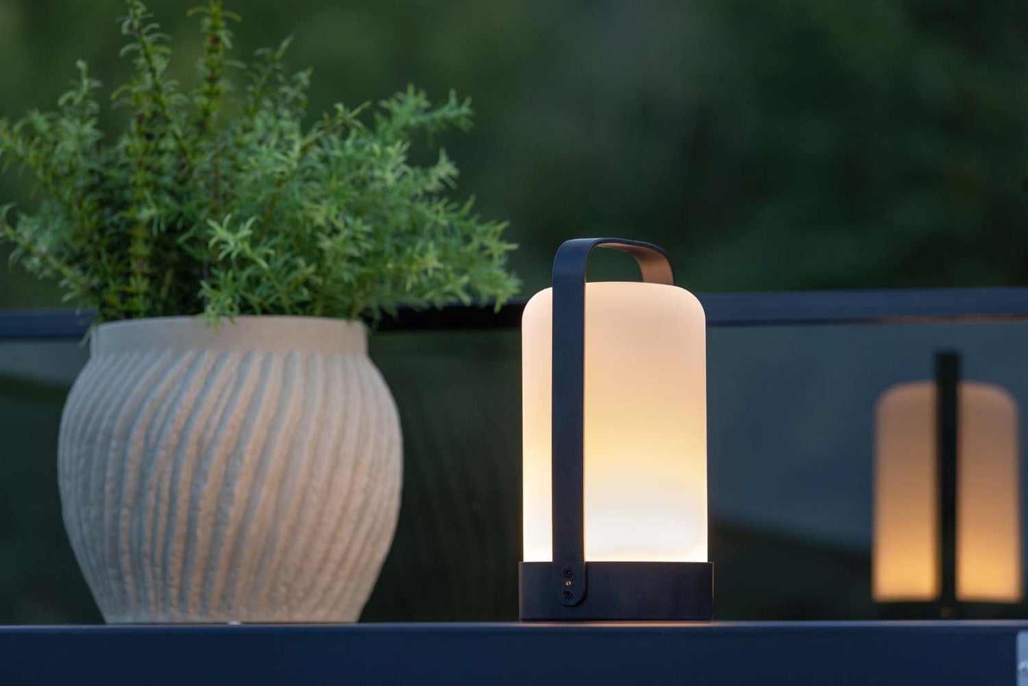 Fern LED tafellamp voor buiten, zwart. 12 x 12 x 22 cm