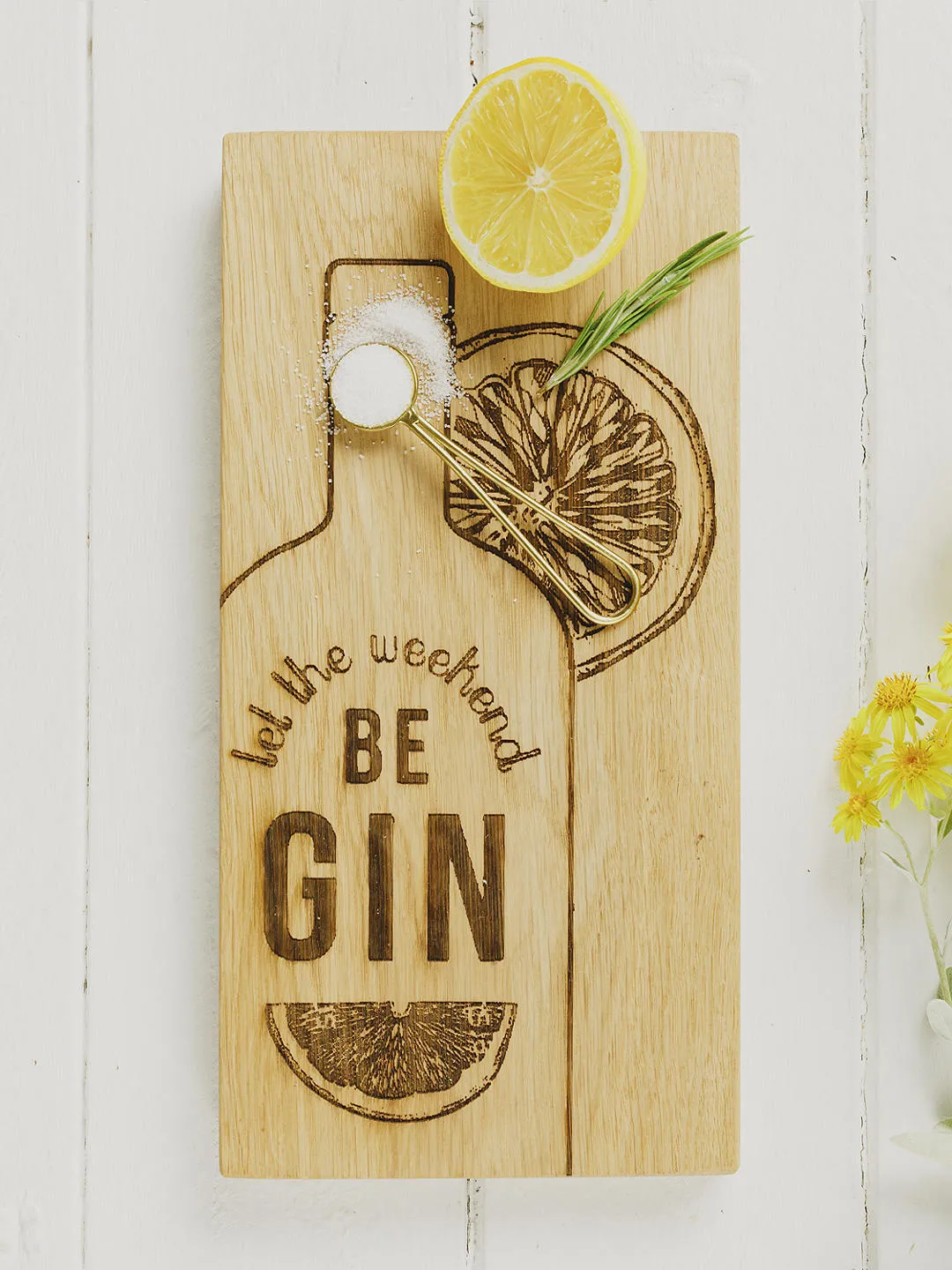 The Just Slate Company Let The Weekend Be Gin Skærebræt