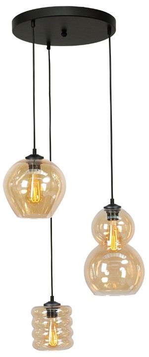 Hanglamp 2262-05-35-3-14-237 Quinto Amber B35 x D35 cm