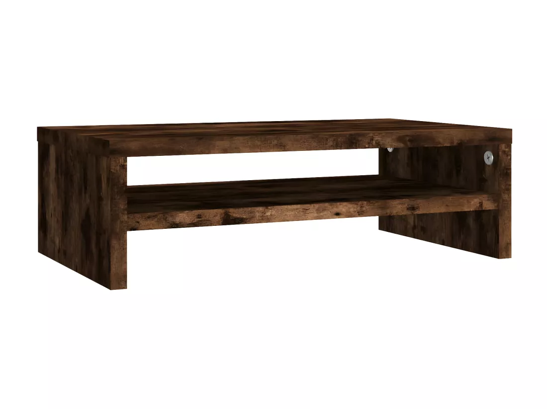 Support de moniteur Chêne fumé 42x24x13 cm Bois d'ingénierie