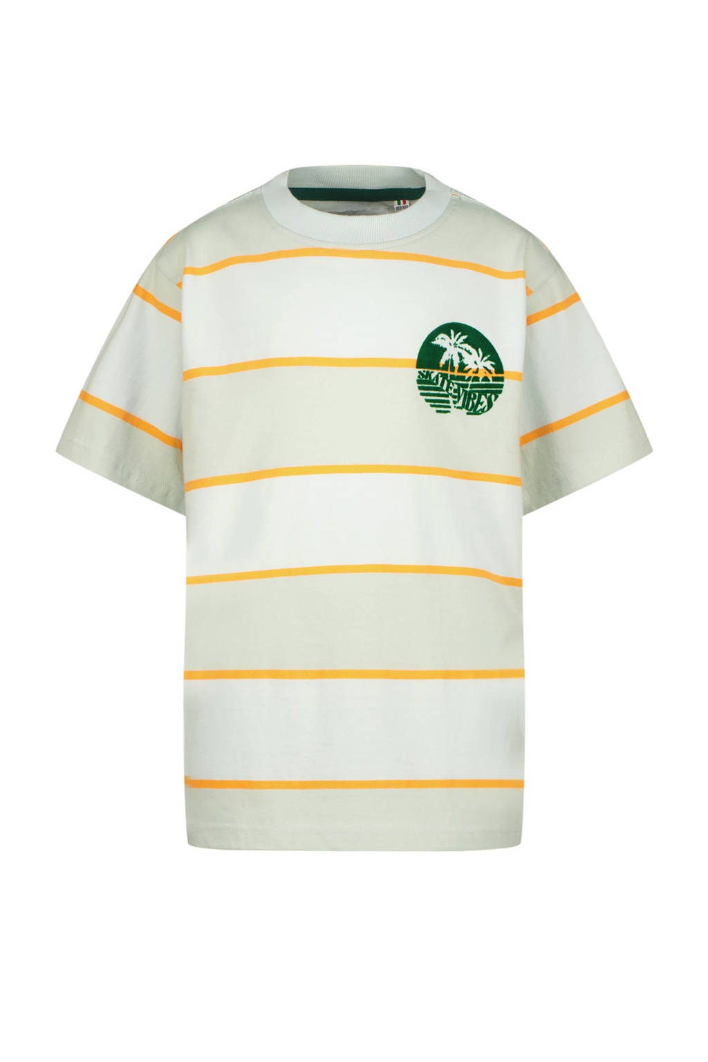 Vingino gestreept T-shirt Hipe lichtblauw/groen/oranje