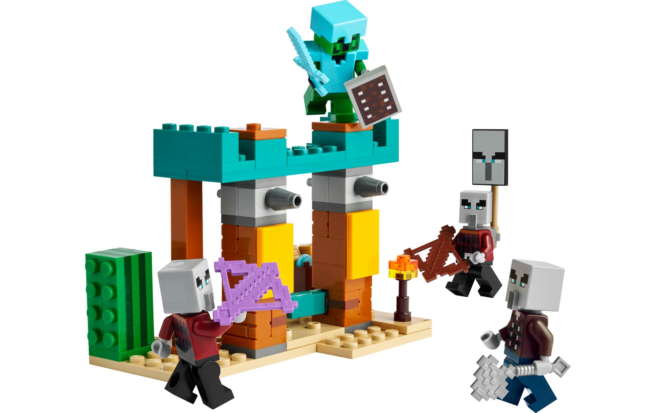 Minecraft Die Illager-Wüstenpatrouille 21267Kleiner Aussenposten, riesiger Actionspass