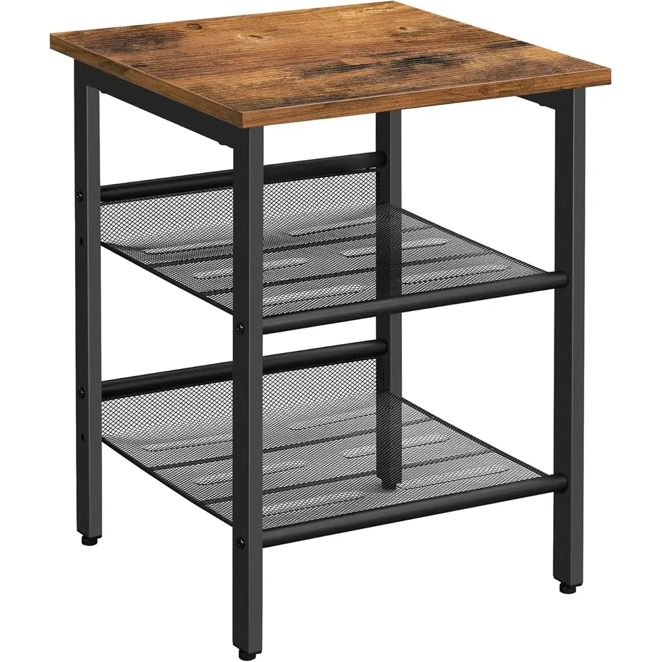 Dok Home - Bijzettafel - Hout&Metaal - 40x40cm - Bruin