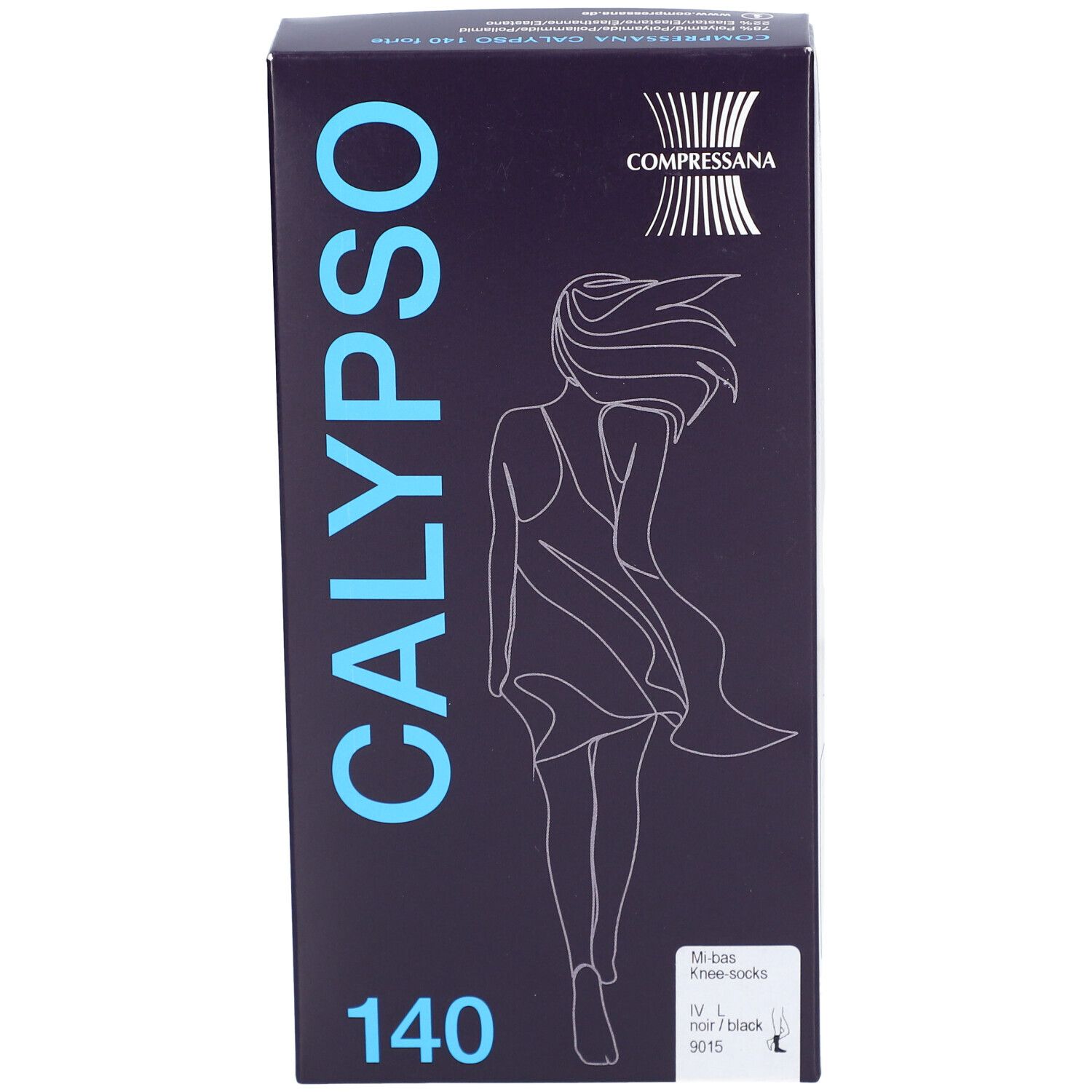 COMPRESSANA Calypso 140den Kniestrümpfe Gr.4 Softbündchen, schwarz