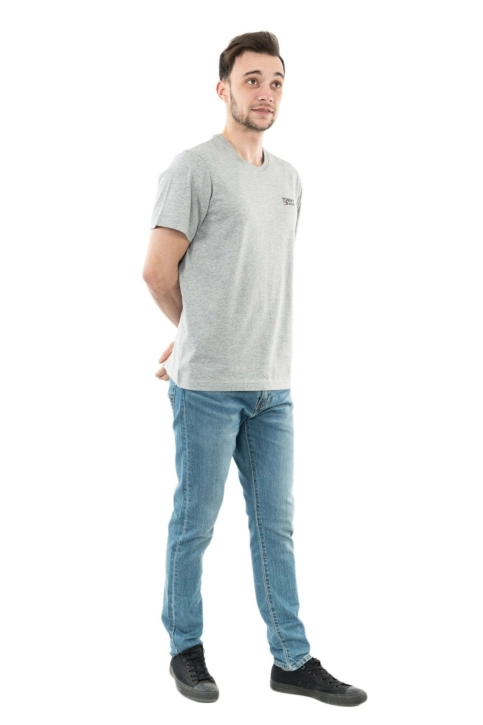 Tee shirt tommy jeans regular corp log p01 lt grey htr