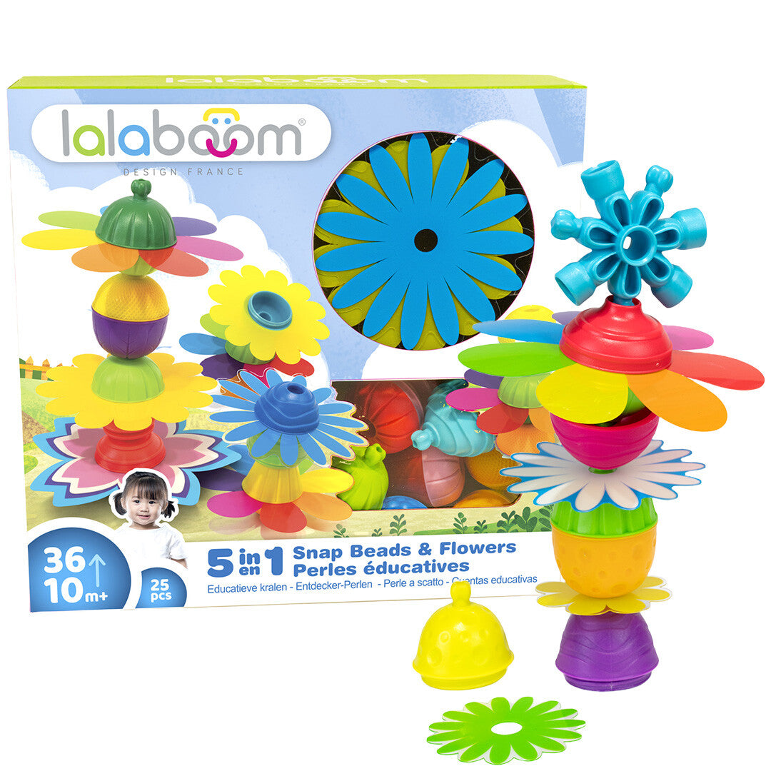 Lalaboom educatieve klikkralen bloemen - 25st