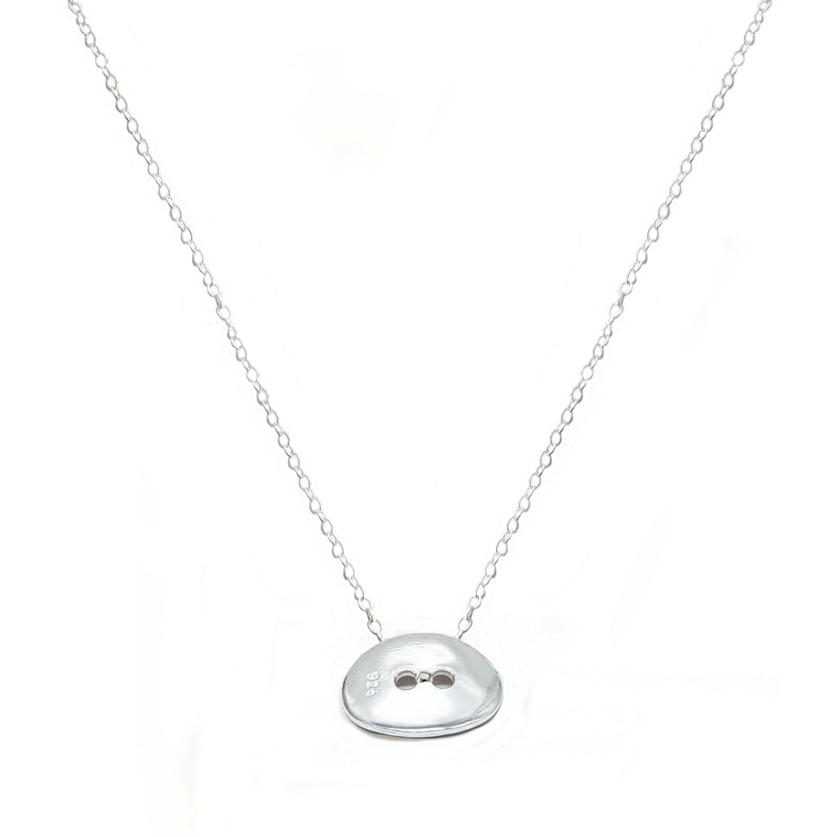 Collier délicat minimaliste Pendentif bouton  argent 925