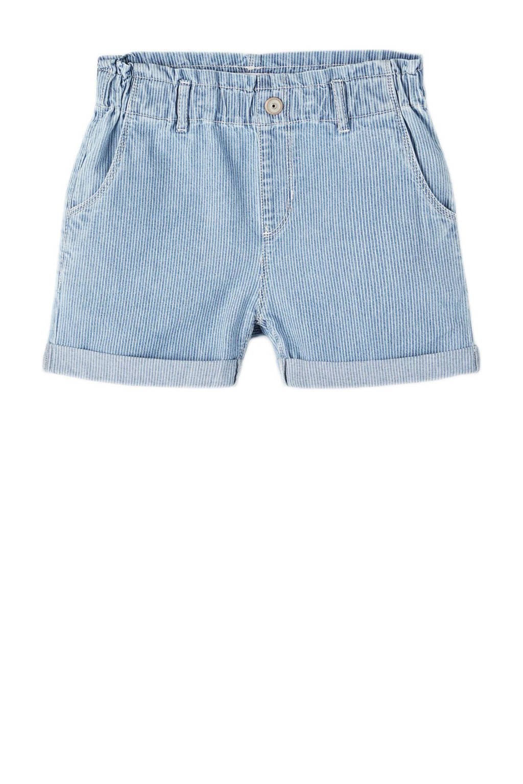 NAME IT gestreepte regular fit short NKFBELLA medium blue denim