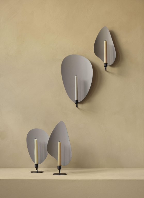 Audo Copenhagen Flambeau kandelaar wand large Black/Polished Brass