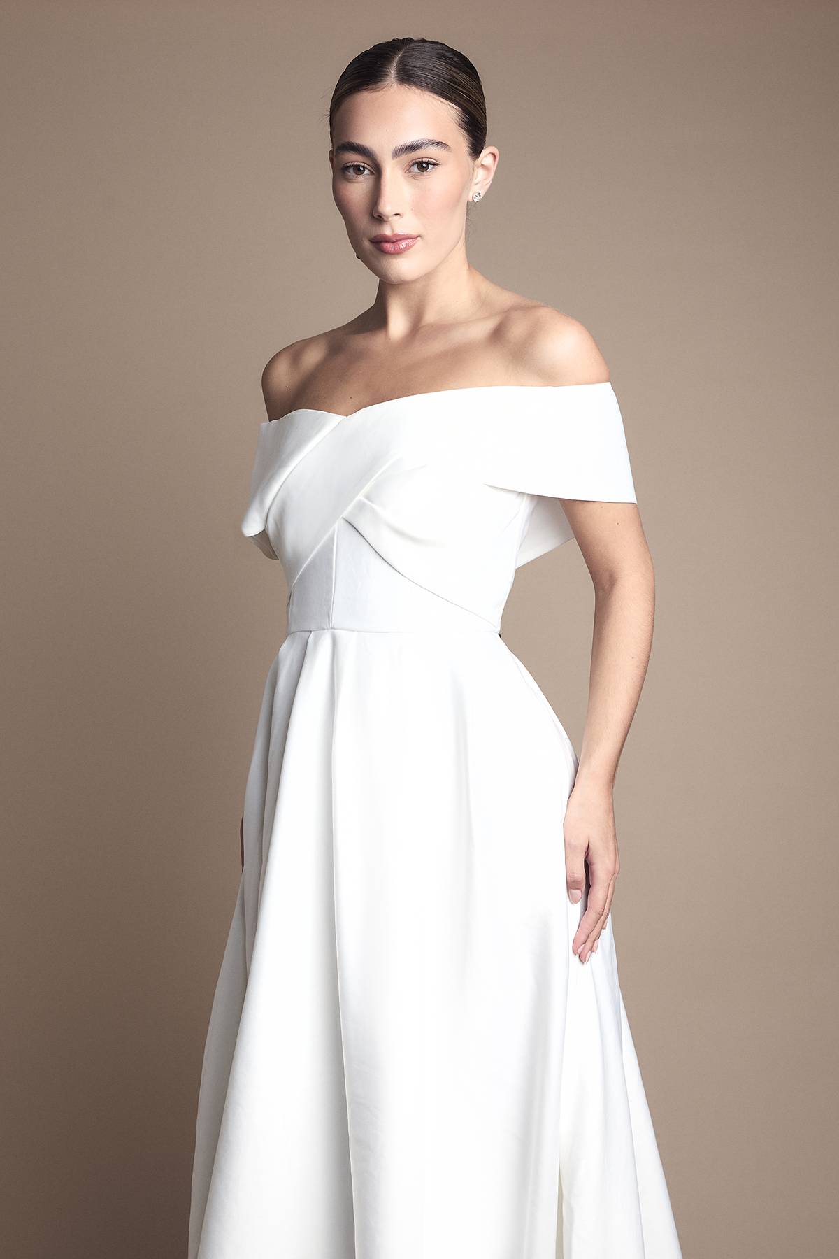 Coast Robe de Mariée Satin Bardot Origami