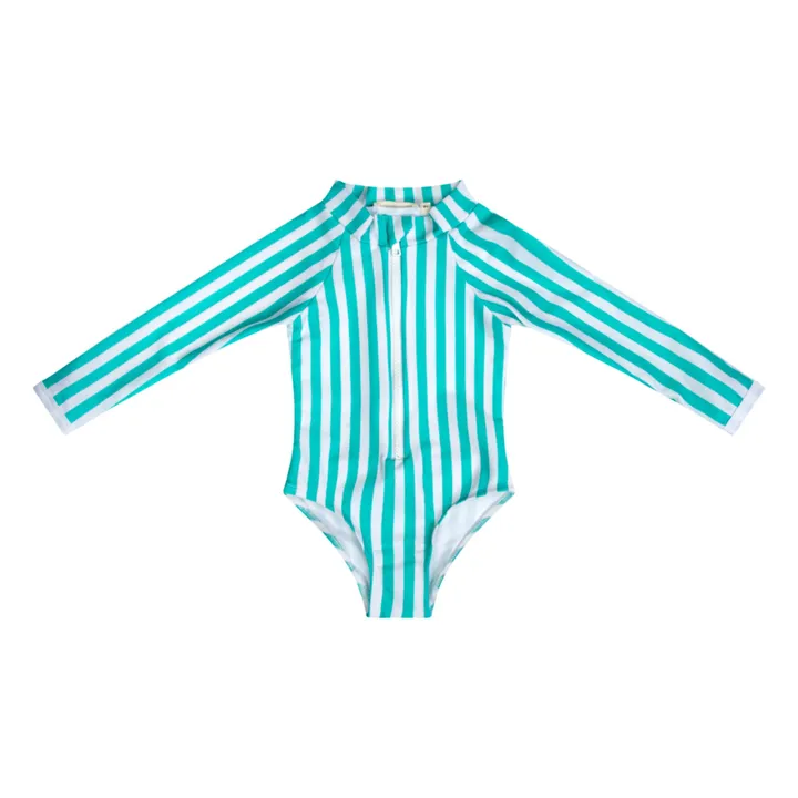 Juillet Juillet Maillot 1 Pièce Anti-UV Palombaggia Rayé | Turquoise