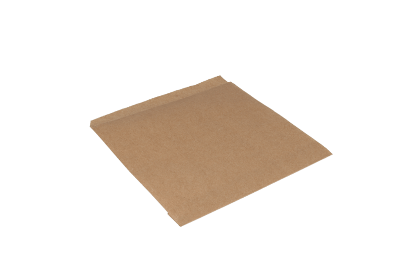 Hamburger zakje 14x15cm kraft vetvrij papier BIO