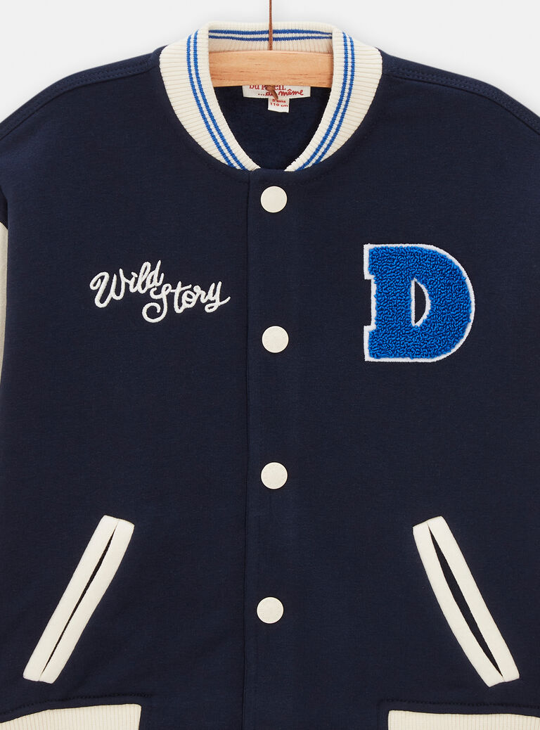 Cardigan bleu en molleton façon teddy pour garçon