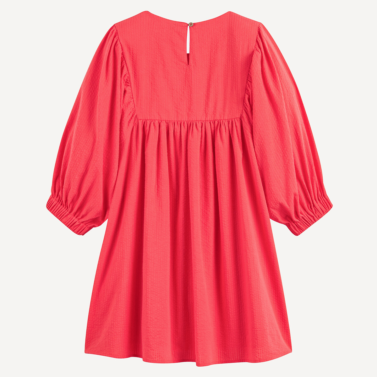 COLEÇÃO LA REDOUTE<br>Vestido evasê de algodão, mangas 3/4