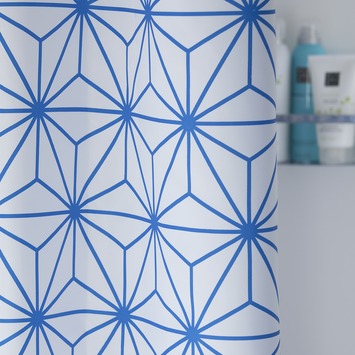 Sealskin douchegordijn Triangles blauw 180x200 cm