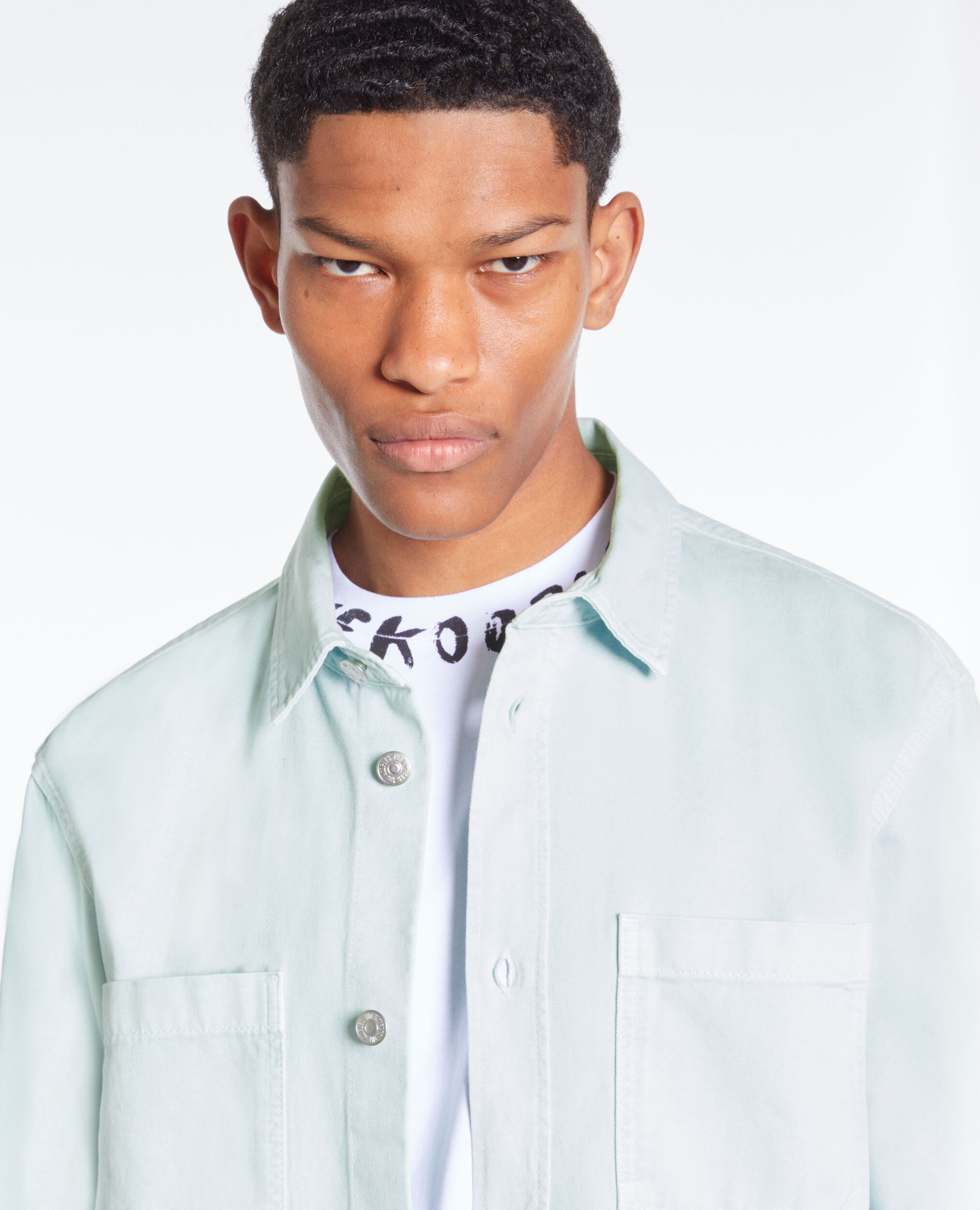 Surchemise verte en denim