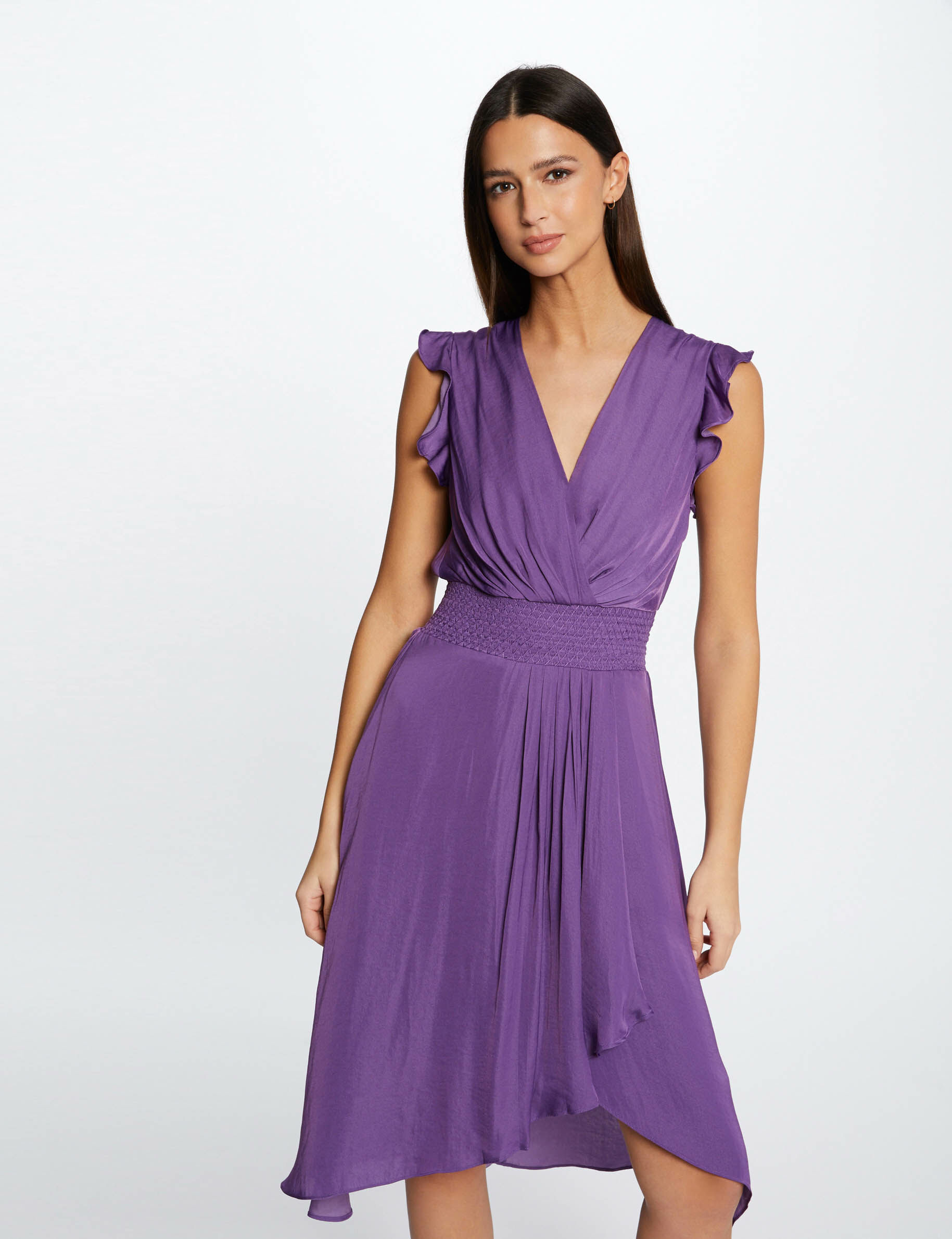 Robe droite fluide sans manches violet fonce femme - violet_fonce