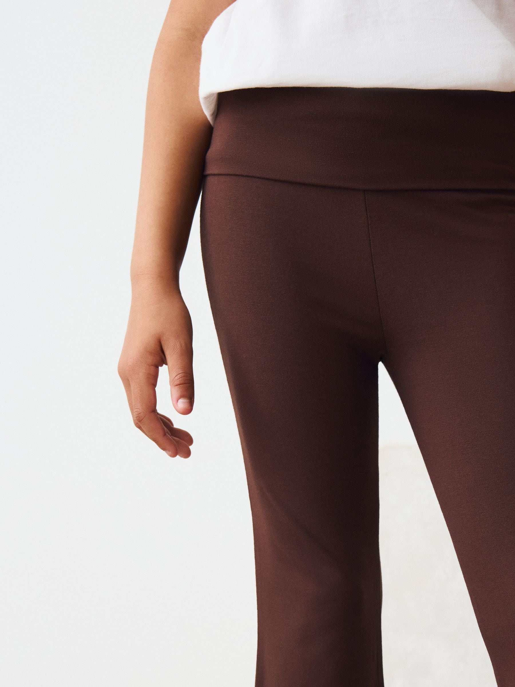 Chocoladebruin - Flare legging met omslag (3-16jr)