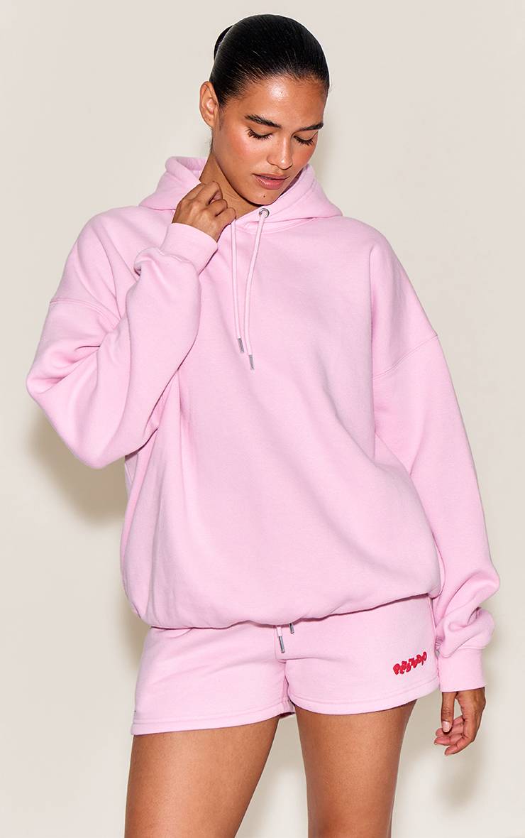 Rose Sweat À Casynthétiqueche Oversize Plt Studio Avec Impression Bouffante