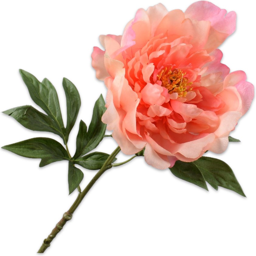 Silk-Ka kunstbloem Pioen oranje 61 cm