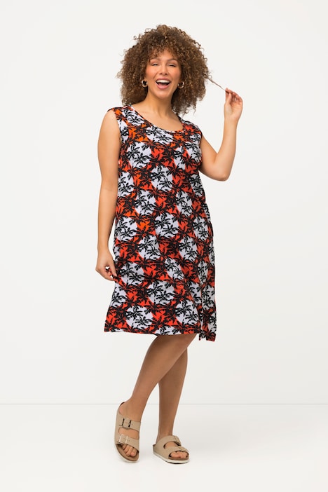 Sweatkleid, A-Linie, Taschen, Rundhals, ärmellos