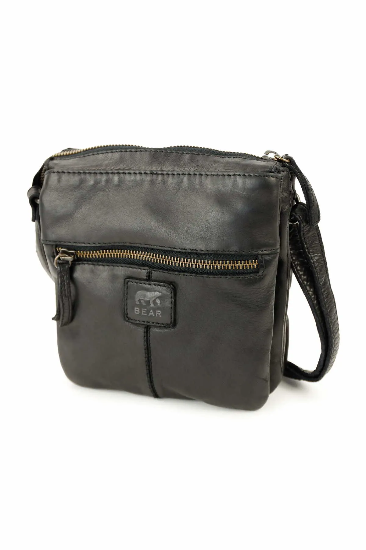 BEAR DESIGN Umhängetasche Schwarz Leder
