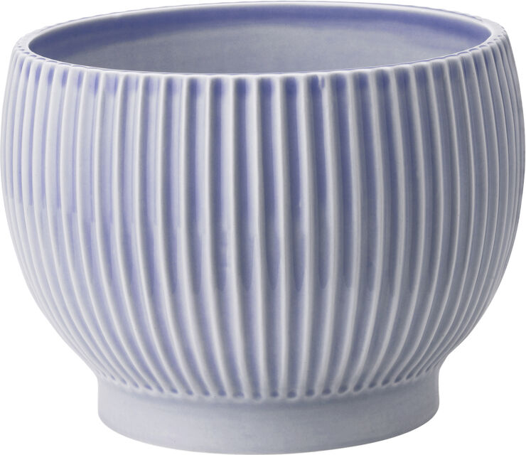 Knabstrup Keramik Knabstrup urtepotteskjuler, riller lavendelblå, Ø 14,5 cm Ripple lavender