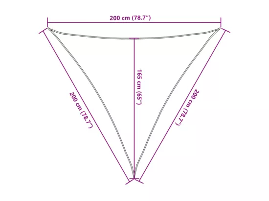Voile d'ombrage crème 2x2x2 m 100 % polyester oxford