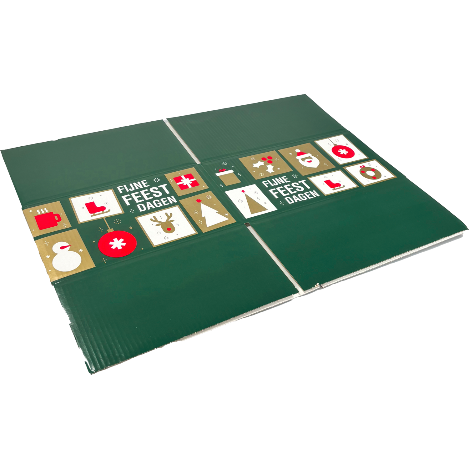 Kerstpakketdoos, Tegels, golfkarton, 35x32.5x17cm, Kerstmis, b,