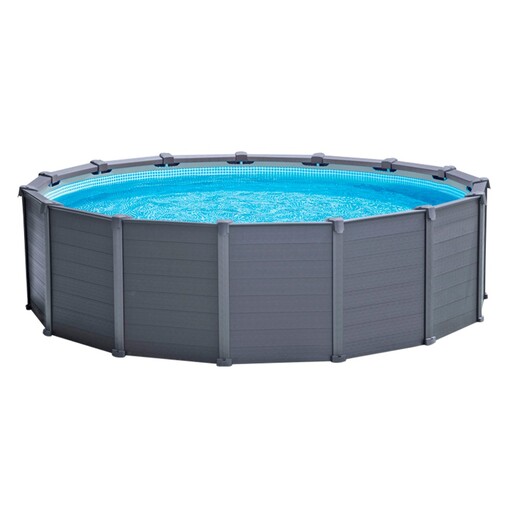Piscina desmontável Intex com painel cinza grafite - 478x124 cm, 16.500 litros