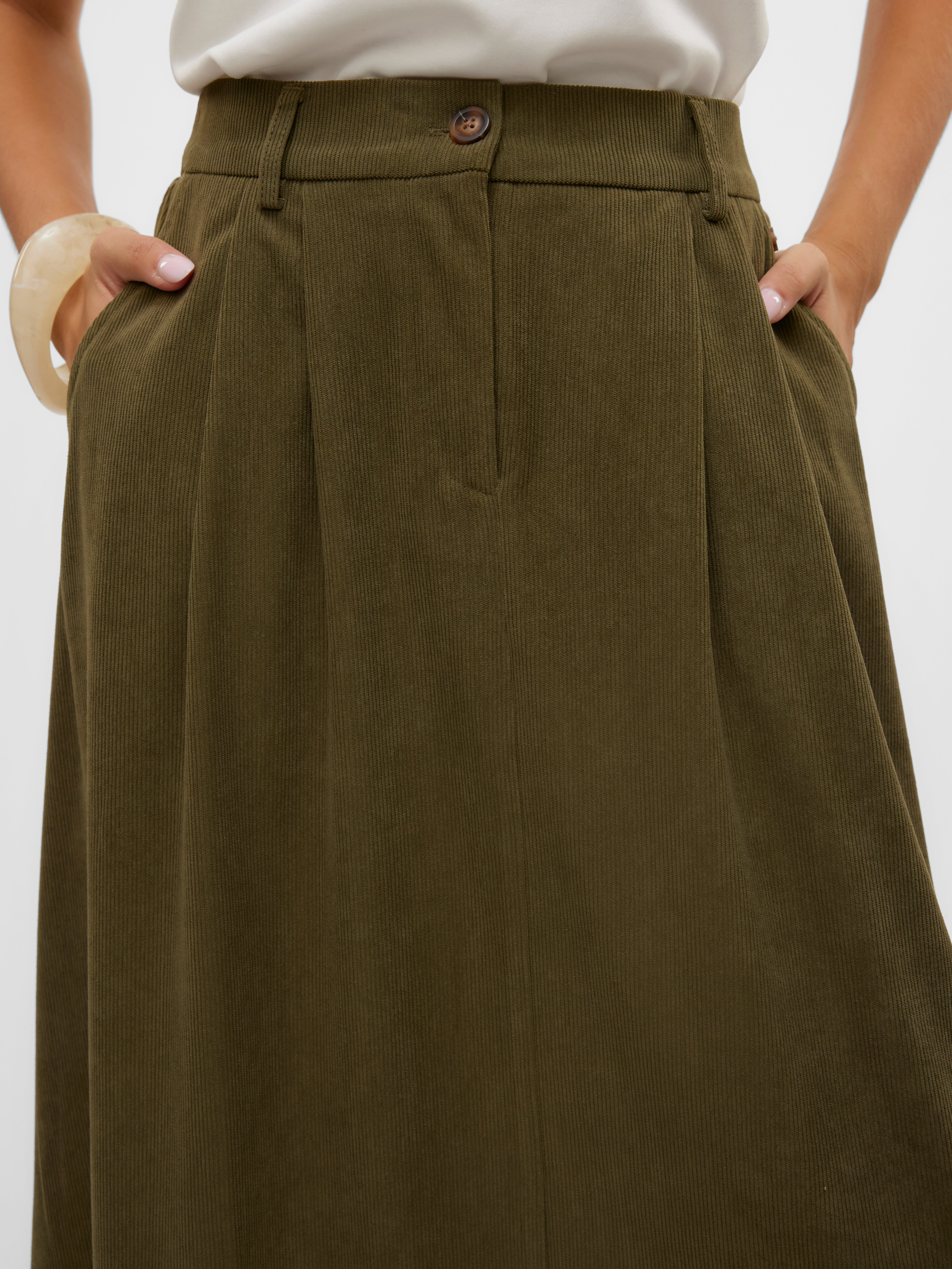 VMVIENNA High waist Corduroy Midi-rok