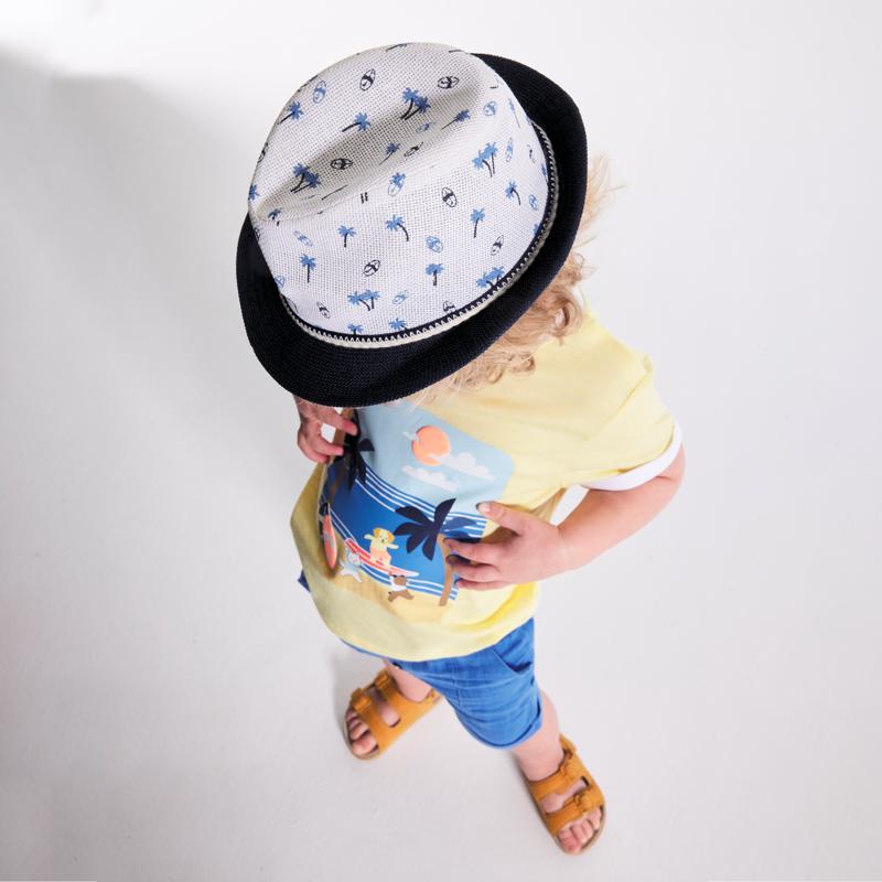 Chapeau de soleil palmiers bleu bébé garçon Bleu