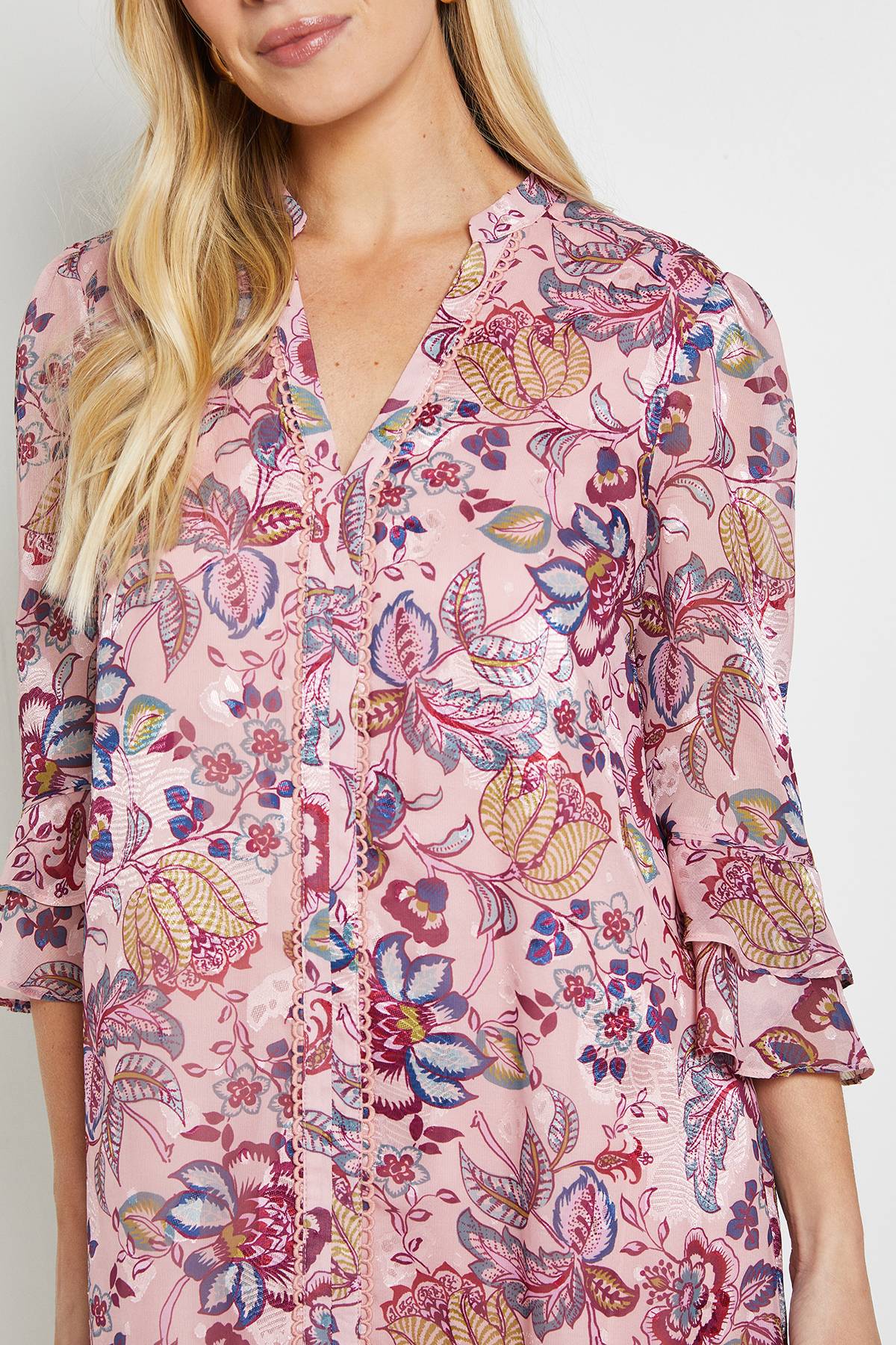 Wallis Robe Droite À Volants Avec Motif Paisley Dévoré Petite