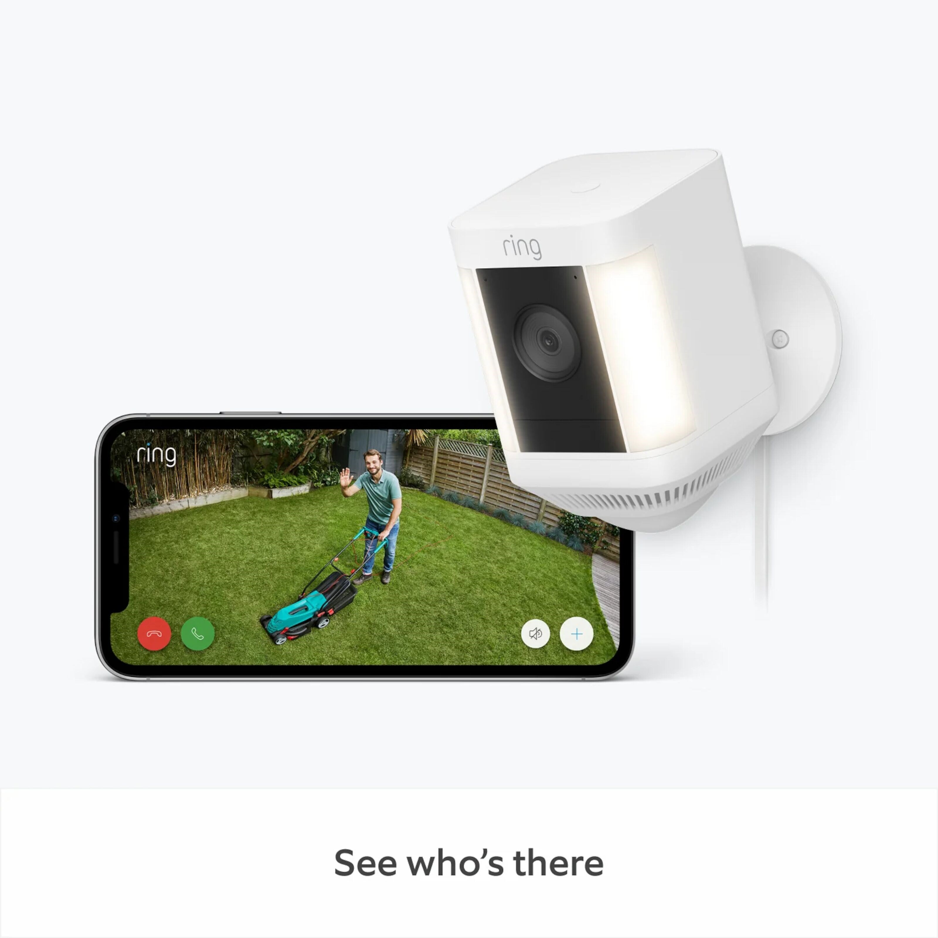 Ring Spotlight Cam Plus Plug-In Overvåkingskamera Hvit