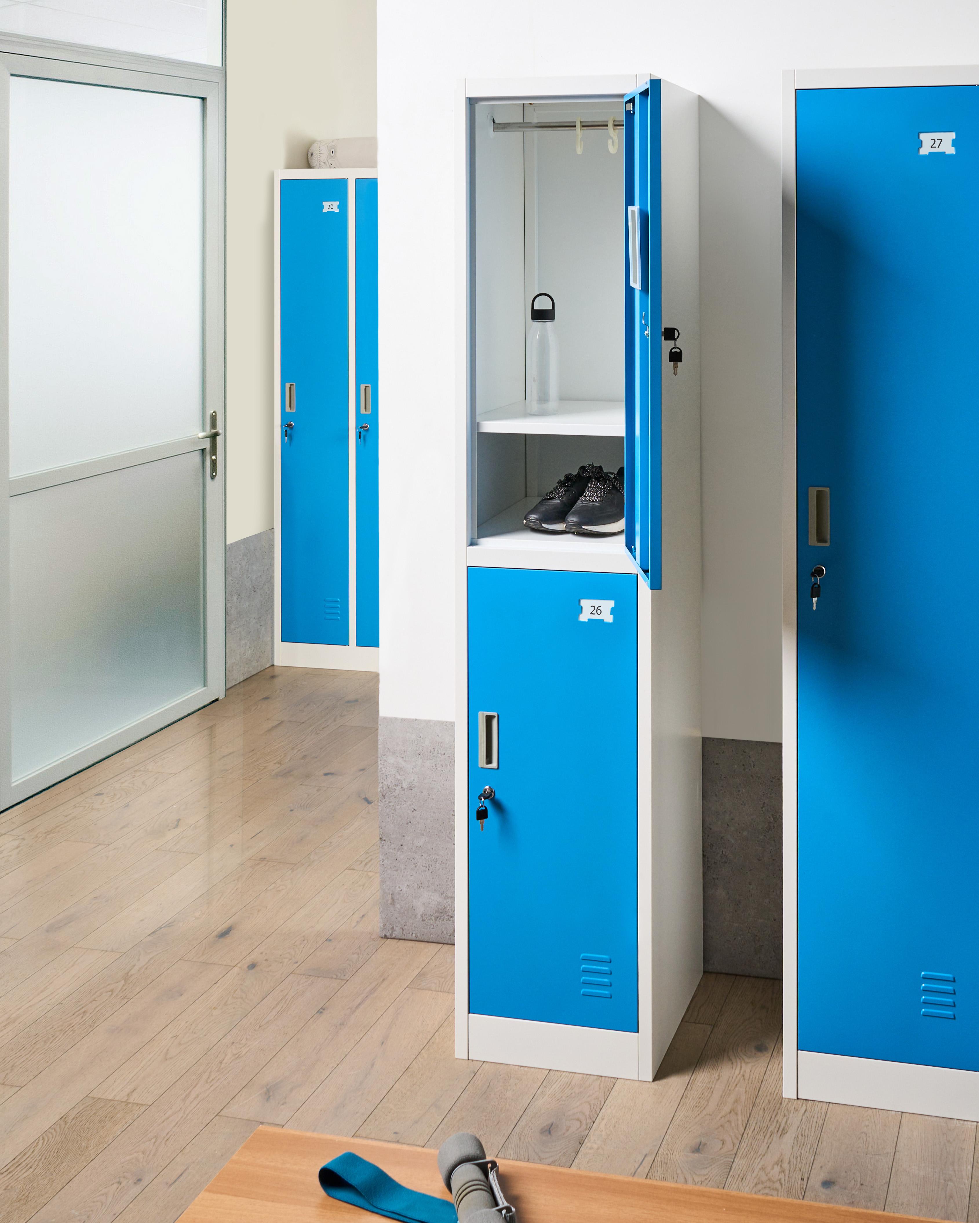 Locker met 2 niveaus ATHLETE Metaal Wit/blauw