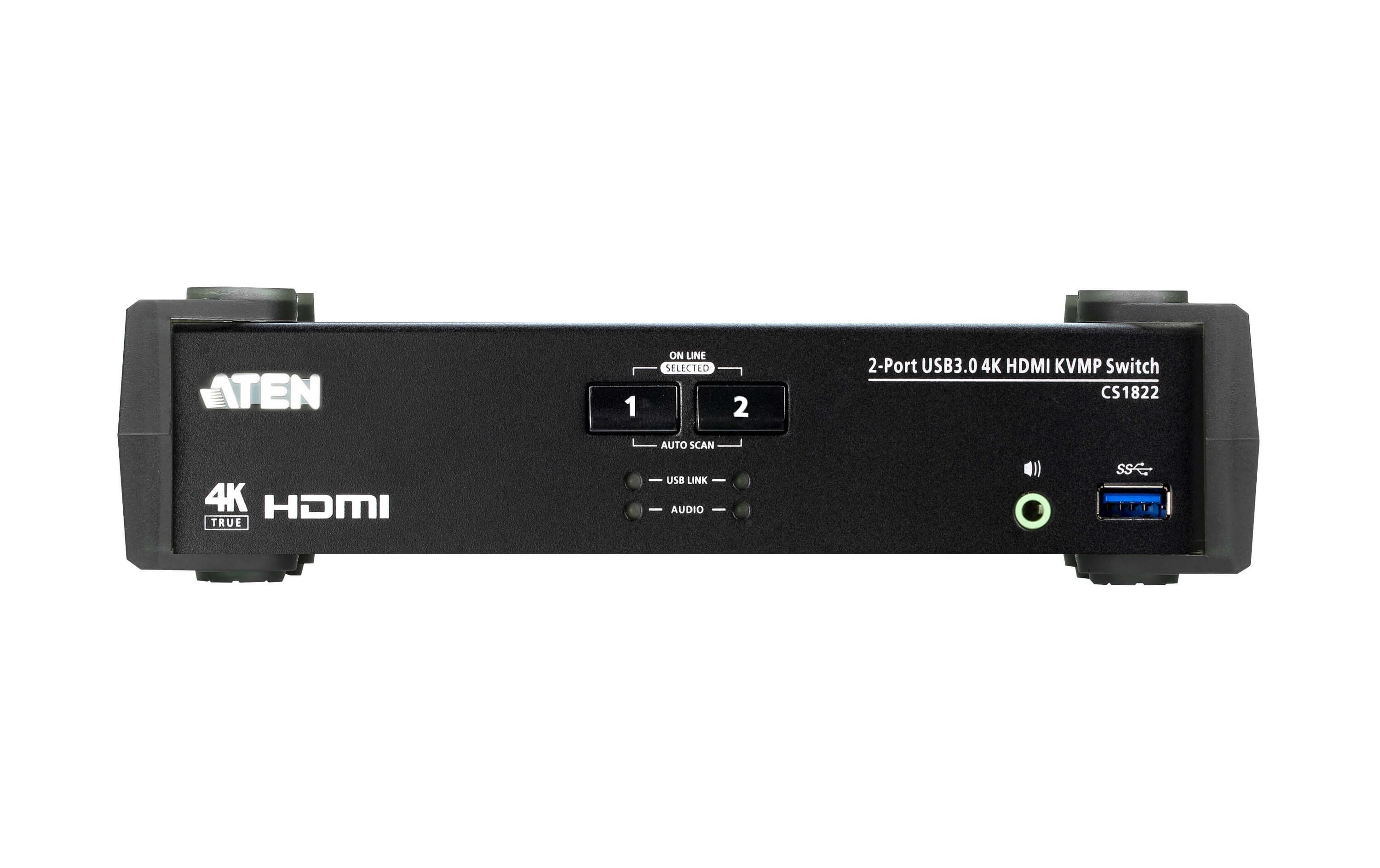 KVM Switch CS1822 4K 60 Hz<br>2-Port USB 3.0 4K HDMI KVMP Switch mit Audio Mixer Modus