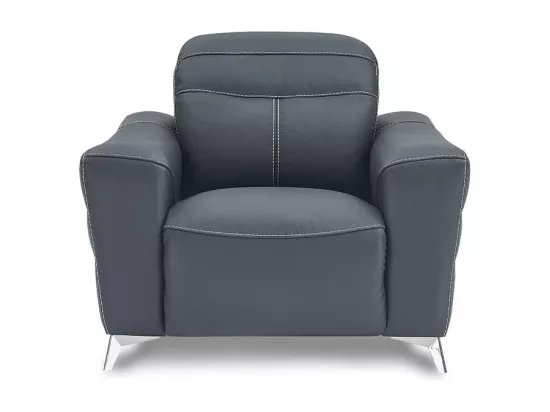 Fauteuil relaxation électrique 1 place en cuir SLOAN - Noir