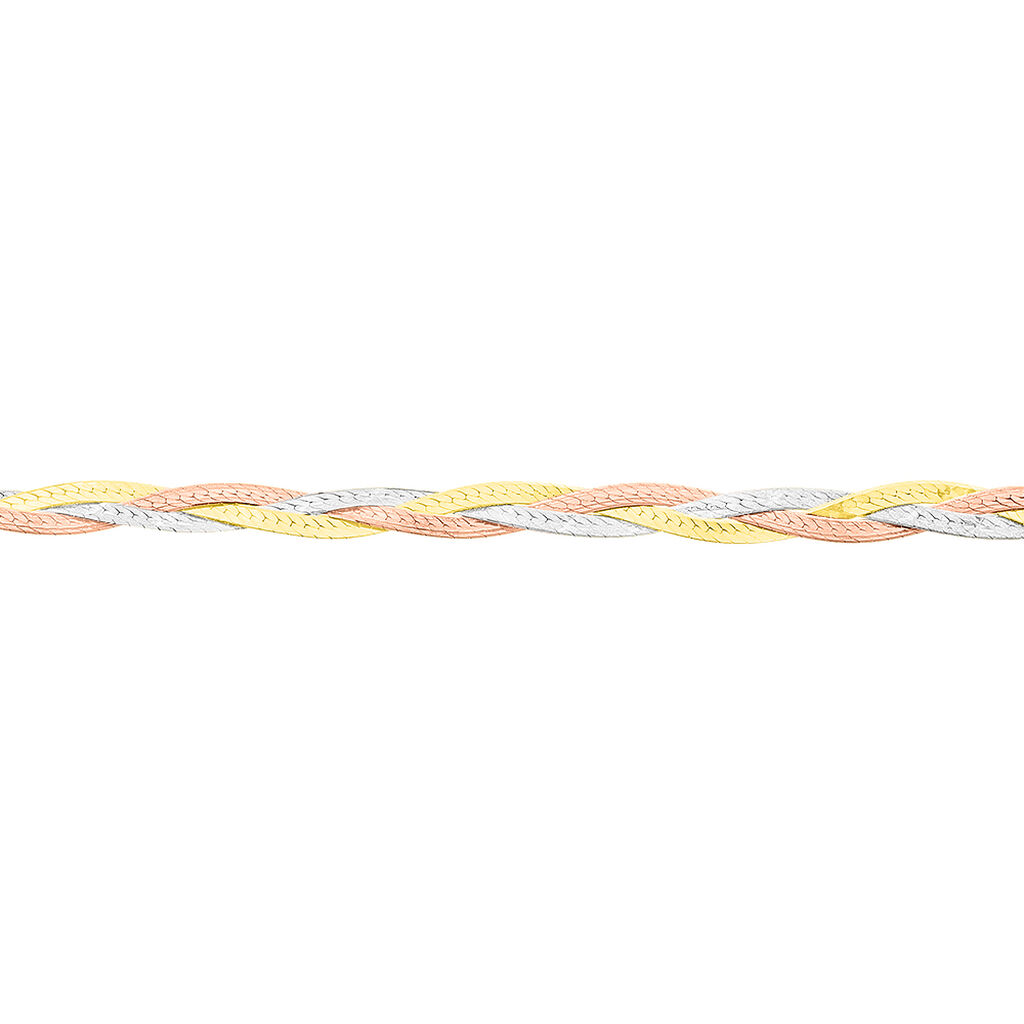 Bracelet Jasmin Tresse 3 Fils Or Tricolore