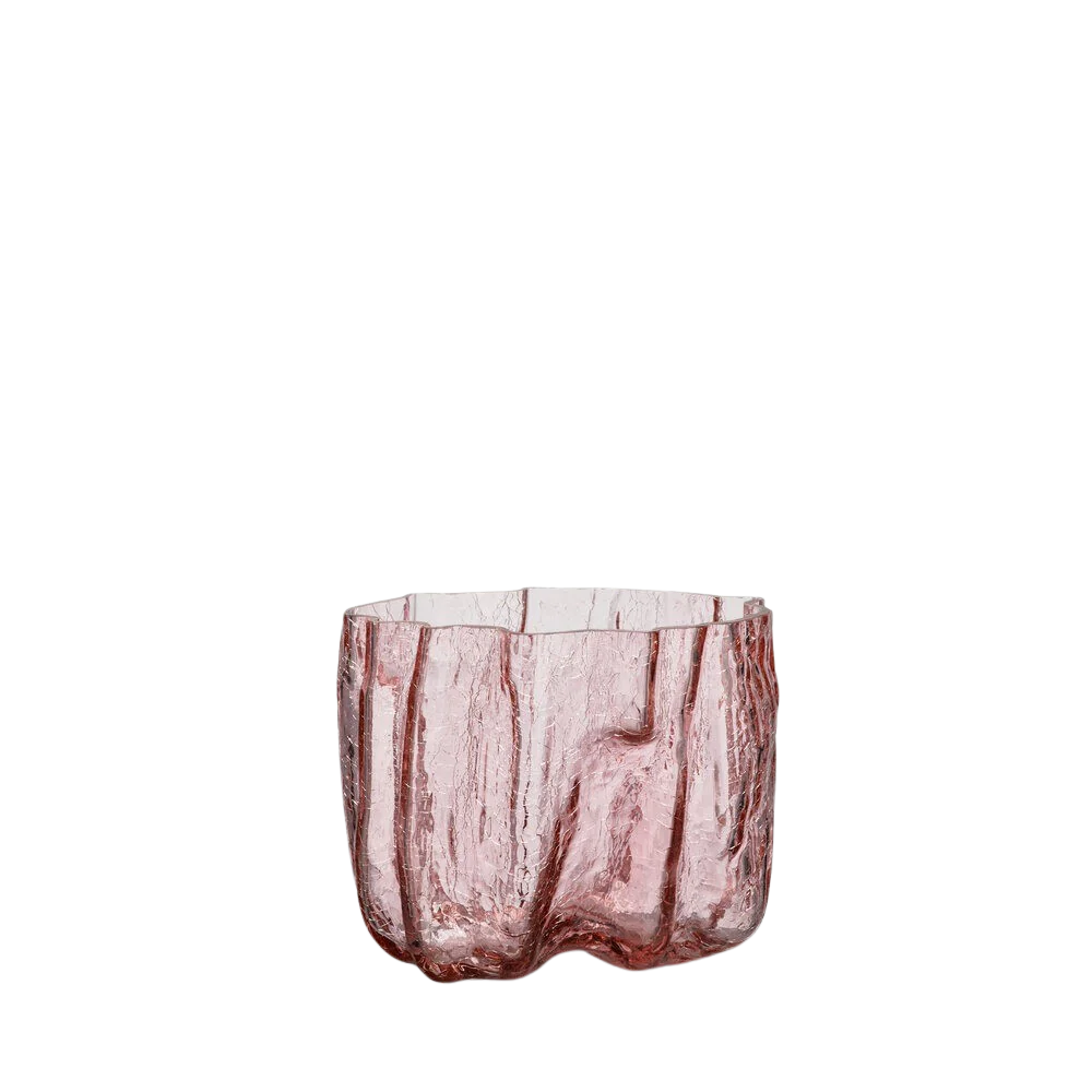 Kosta Boda  Crackle vase, pink - H17,5 cm.