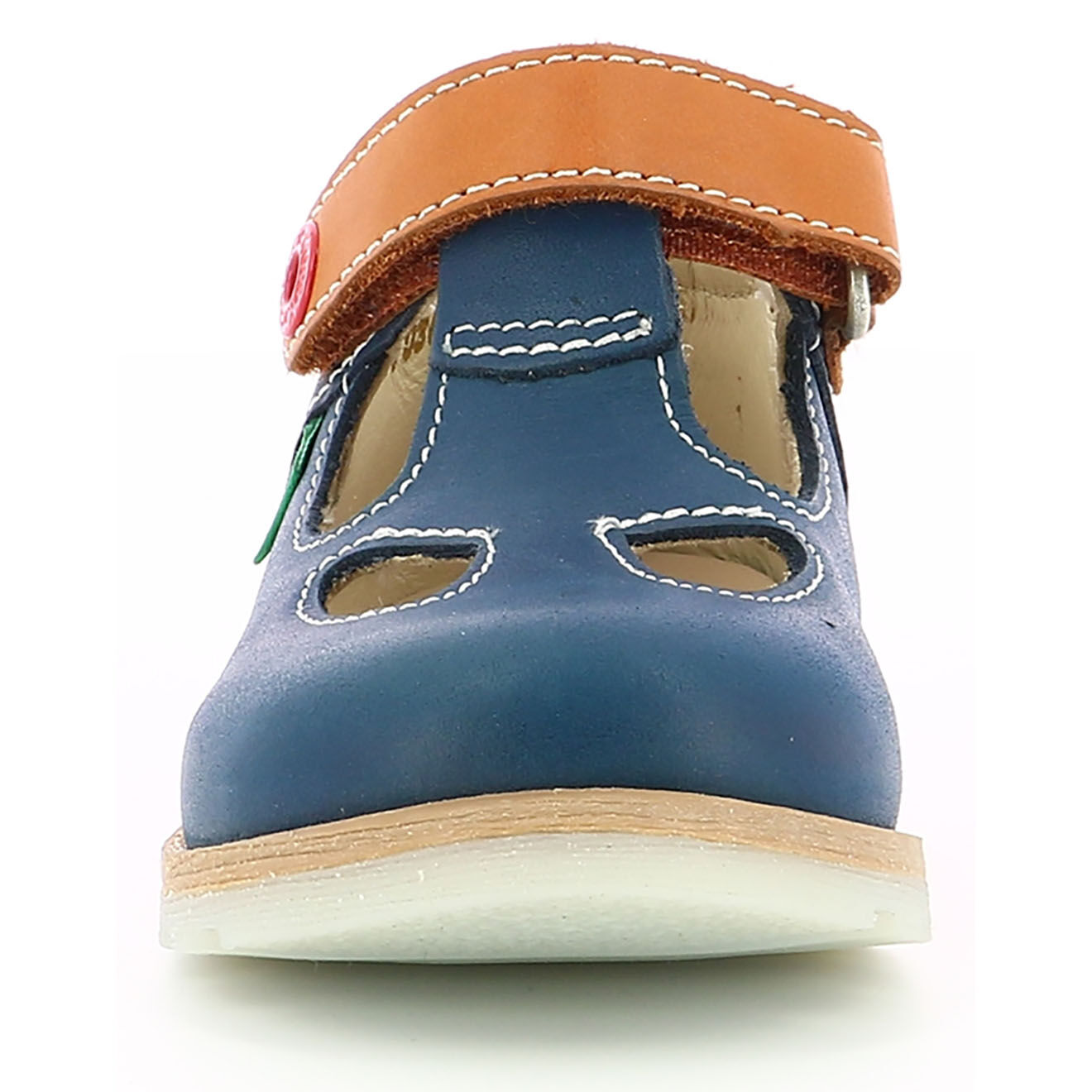 Kickers Salomés en Cuir Nonocchi marine/camel