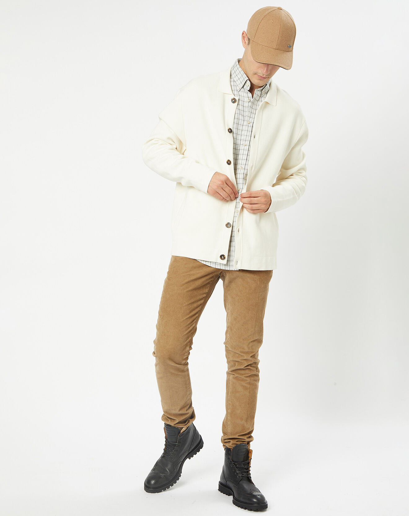 Hackett London Cardigan en Maille écrue