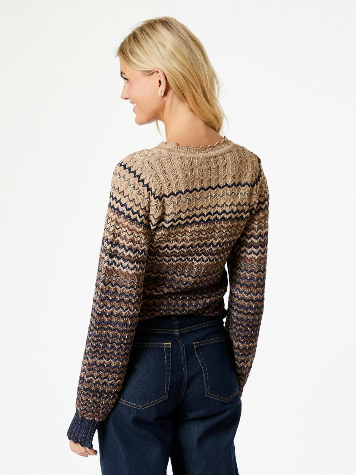 Neo Noir Dito Chevron Knit Blouse