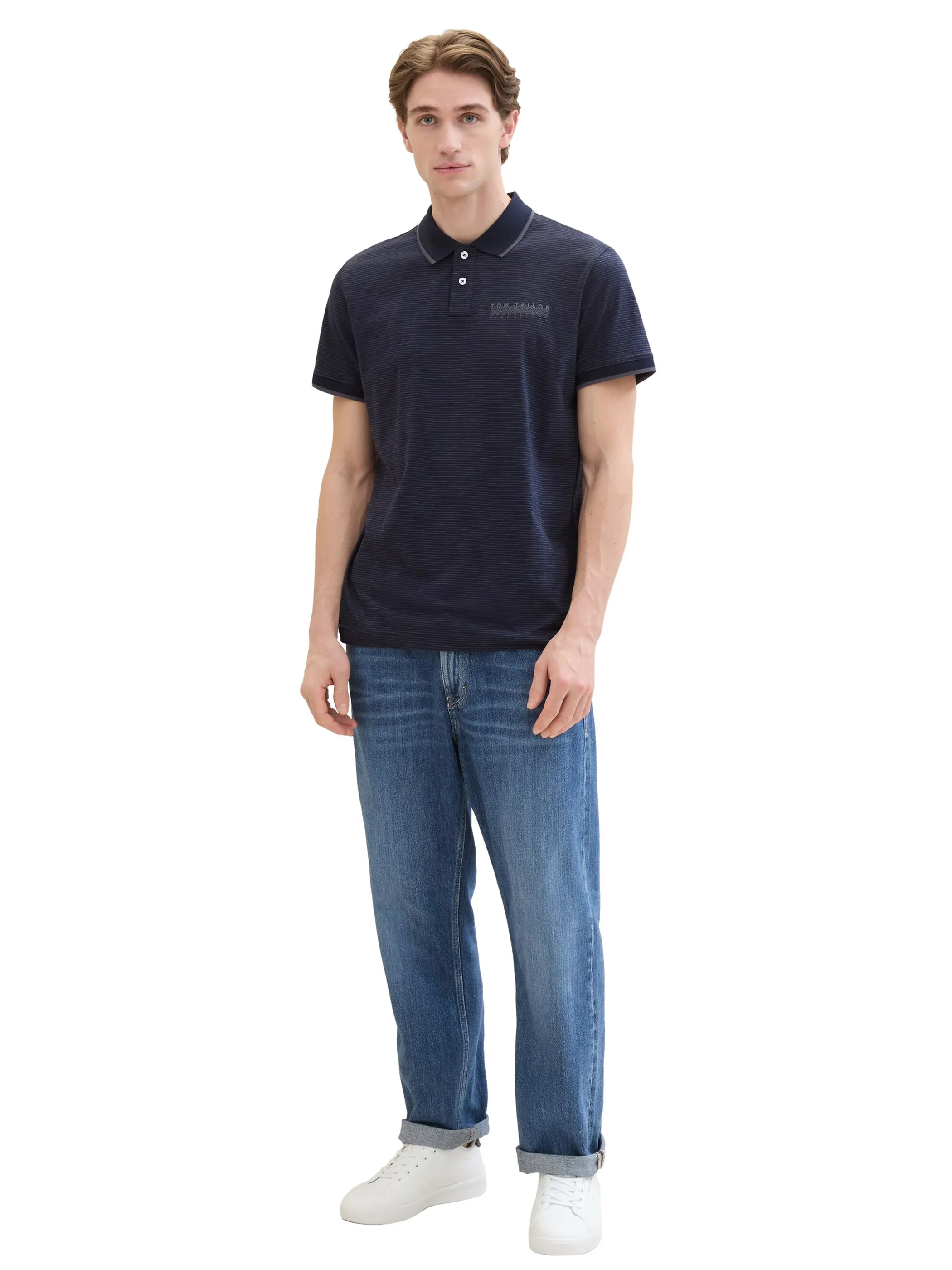 Herren Poloshirt mit Streifen